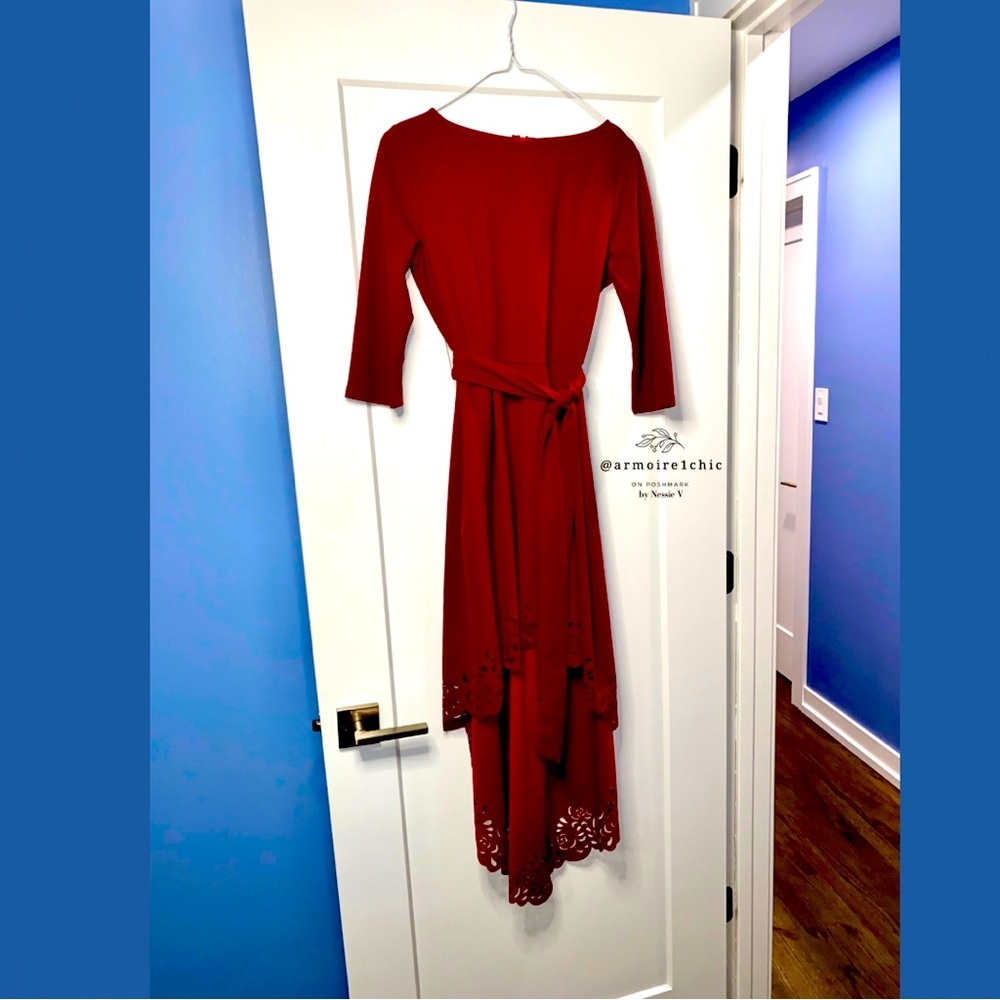 SIMPLY ELEGANT Brand | Women’s Red Dress with Asymmetrical Lengths | Size S - Picture 11 of 11